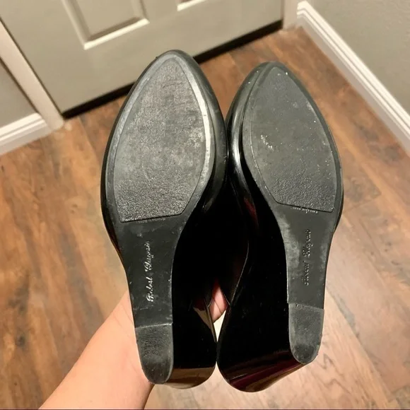 𝅺ROBERT CLERGERIE PARIS black leather platform mules. Made in France. Size 7.5B - Picture 5 of 6